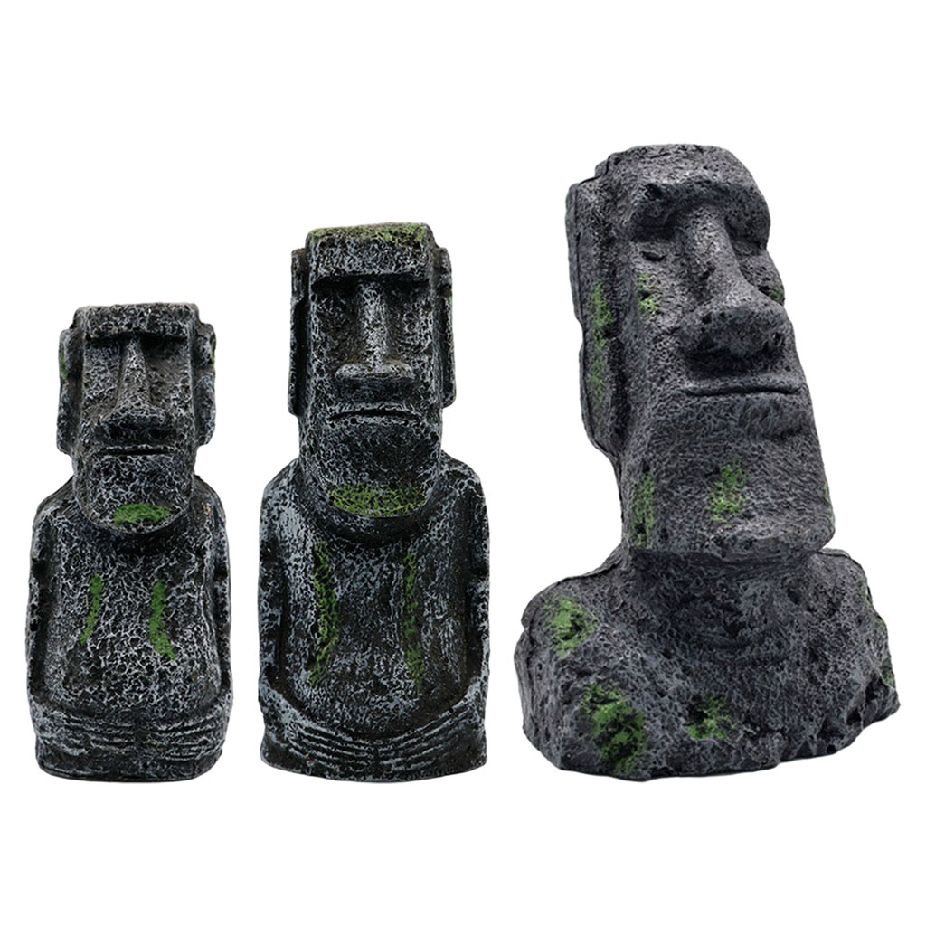 Aquaponics Fish Tank - Statues Moai d'aquarium, ornements de tête