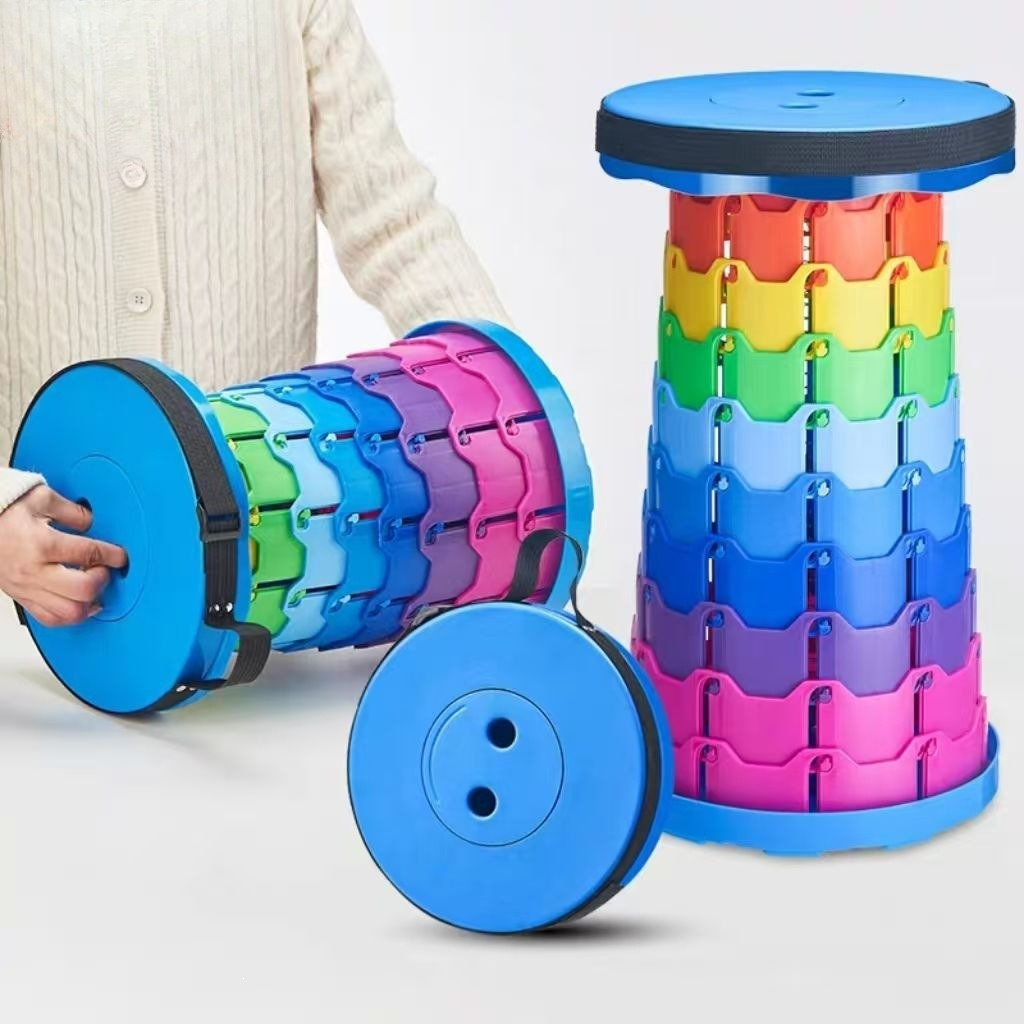 Gardening Tool - Tabouret de camping télescopique arc-en-ciel, portable,