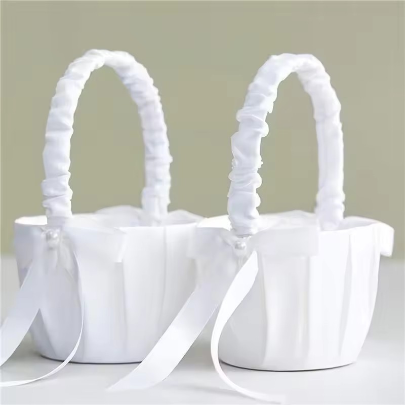 Gardening Tools Girls - Panier à fleurs en satin blanc