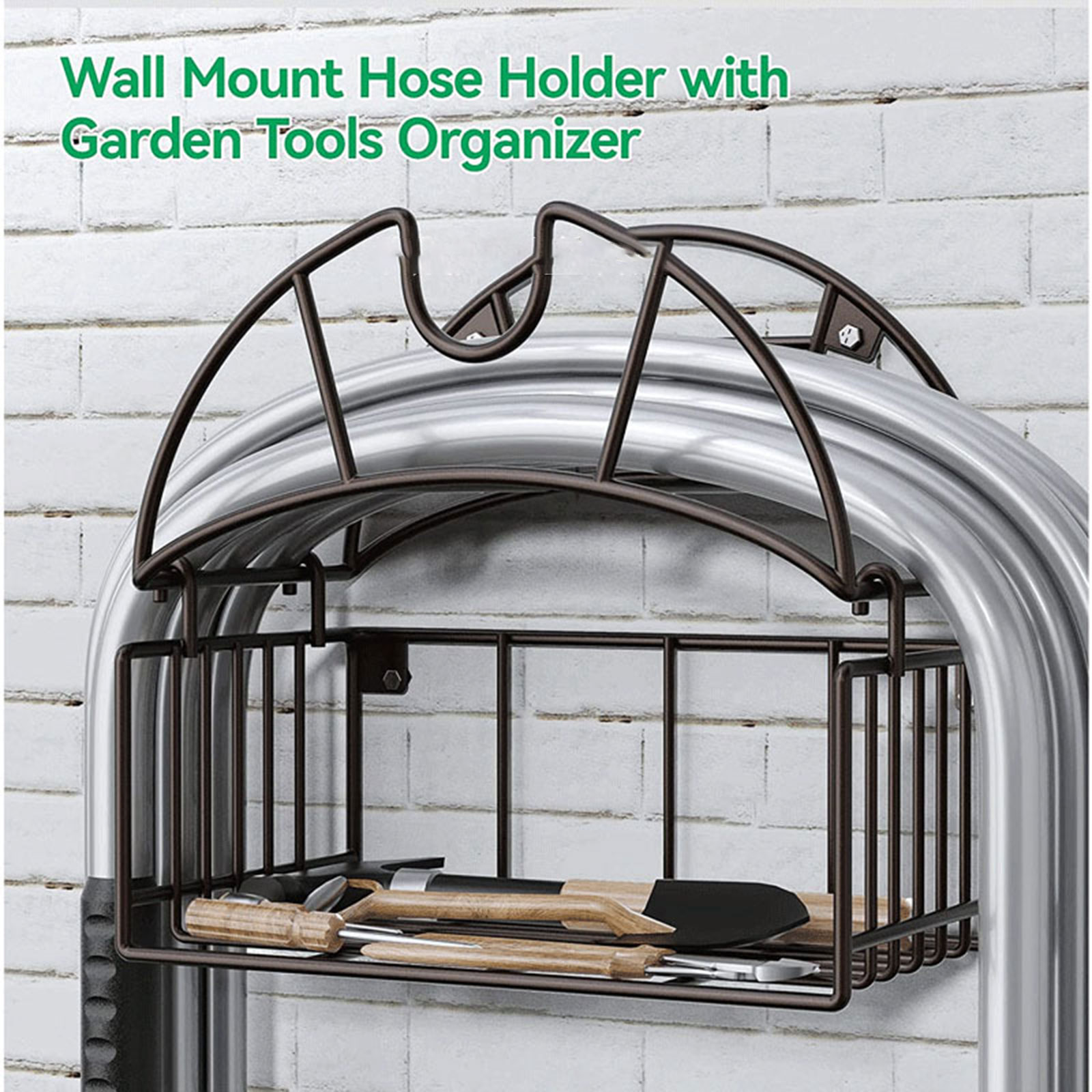 Gardening Tools Organiser - Support mural pour tuyau d'arrosage, avec