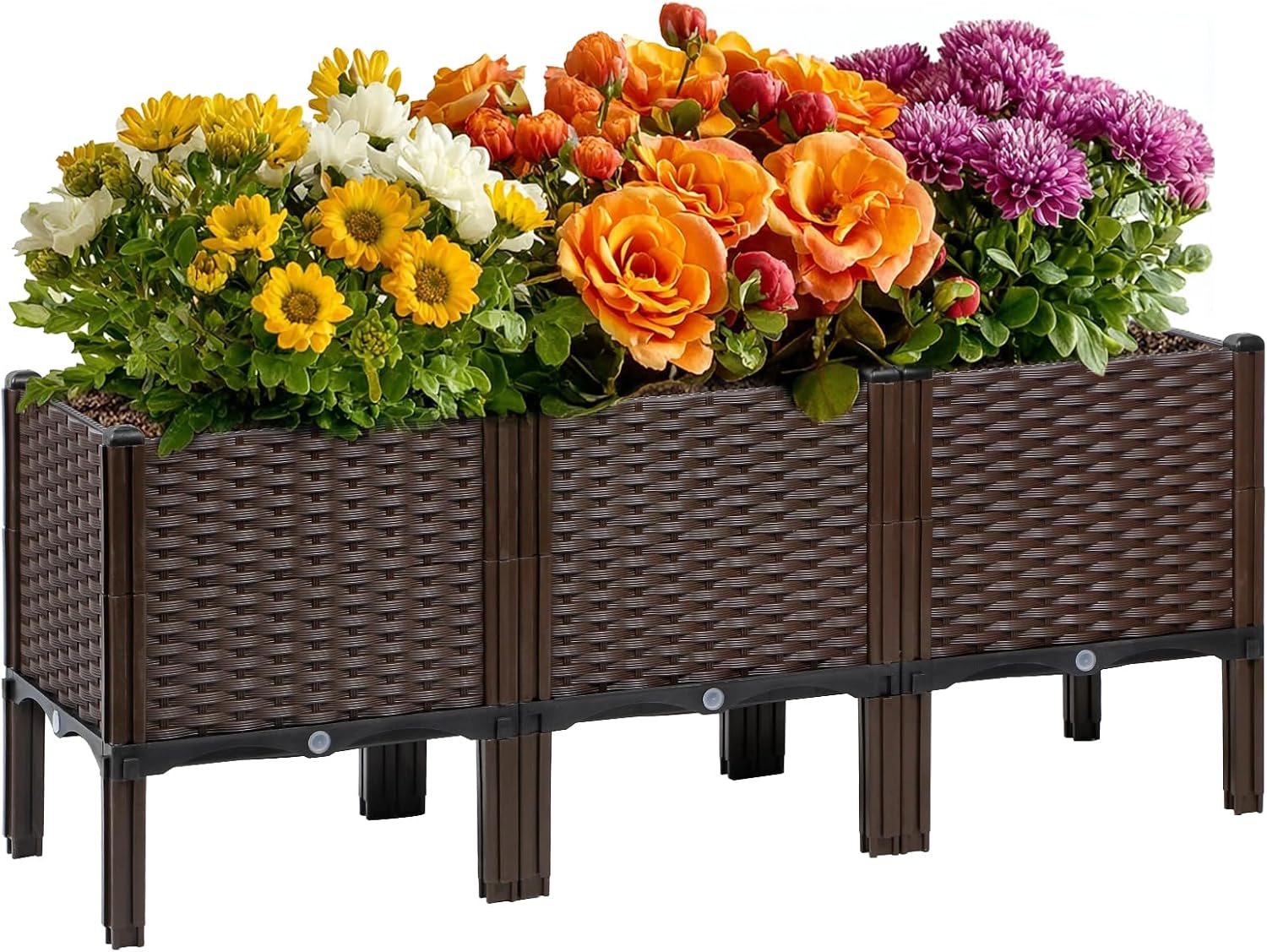 Self-Watering Planter - Jardinière en rotin pour l'extérieur, couleur