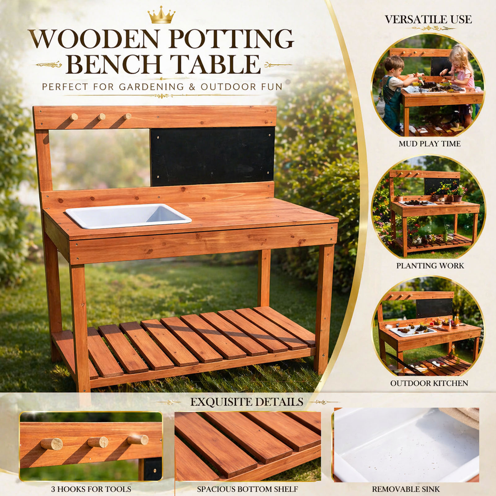 Bancs de jardinage en bois pou - Gardening Tools Kids avis et prix